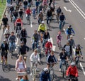 Start of bicyclists parade in Magdeburg, Germany am 17.06.2017