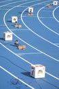 Start block of sprinters Royalty Free Stock Photo