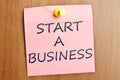 Start a business post it Royalty Free Stock Photo