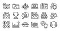 Start business, Recovery devices and Checkbox line icons set. Vector