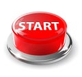 Start button, 3d red.
