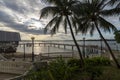 This is the start of Changi coastal boardwalk from Changi Beach club. It offers beautiful view of coconut trees and the high