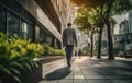 Start, Competition Concept. Low Section of Businessman Steps into Start Line on Running Track and Moving Forward to New Royalty Free Stock Photo