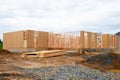 start of construction of a plywood house new framing Royalty Free Stock Photo