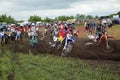 Start crash the motocross group of riders