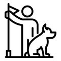 Start dog training icon, outline style Royalty Free Stock Photo