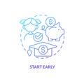 Start early blue gradient concept icon Royalty Free Stock Photo