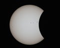 Start of 2017 eclipse with sunspots