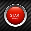 Start engine button on carbon background Royalty Free Stock Photo
