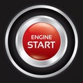 Start Engine button on Carbon fiber background. Royalty Free Stock Photo