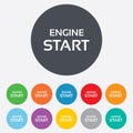 Start engine sign icon. Power button.