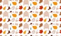 Start of fall. Cozy autumn pattern. Warm autumn season.