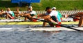 At the start of finals in rowing Royalty Free Stock Photo