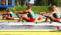 At the start of finals in rowing Royalty Free Stock Photo