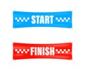 Start finish. Winner banner. Flat line cartoon vector illustration Royalty Free Stock Photo