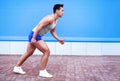 Start! Fitness, sport and people concept - man running