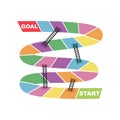 Start and Goal Target Destination with Ladder Shortcut Snake Board Game