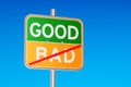 Start Good concept on the road signpost, 3D rendering Royalty Free Stock Photo