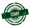 Start - green grunge stamp