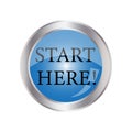 Start here button blue. Business success. Vector illustration. Stock image. Royalty Free Stock Photo