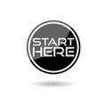 Start here button for web site with shadow Royalty Free Stock Photo