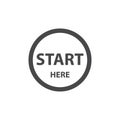 Start here button for web site. Start button vector eps10 Royalty Free Stock Photo