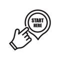 start here icon isolated on white background Royalty Free Stock Photo