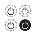 Start icon and power button. Vector illustration. stock image. Royalty Free Stock Photo