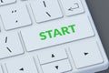 Start inscription on button of keyboard. A new beginning. Starting a business. Startup concept