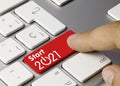 Start 2021 - Inscription on Red Keyboard Key Royalty Free Stock Photo