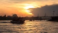 Start journey with Beautiful Summer Sunrise Morning View at Quang Trung bridge Can Tho Float Market, Hau River, Can Tho, Vietnam