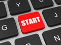 START key on keyboard of laptop computer. Royalty Free Stock Photo
