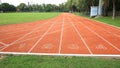 Start Lanes one to four of running track Royalty Free Stock Photo