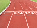 Start line at running track Royalty Free Stock Photo