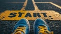 The Start Line and Shoes.AI generated image Royalty Free Stock Photo