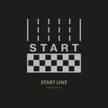 Start line vector linear icon. Speed automobile, racing car sign. Competition illustration Royalty Free Stock Photo