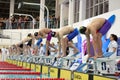 Start of men breaststroke swimming competitions