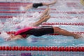 Start of mixed gender medley relay during Salnikov Cup Royalty Free Stock Photo