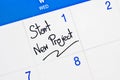 Start new project on calendar. Royalty Free Stock Photo