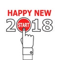 Start new year 2018 idea. Royalty Free Stock Photo