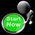 Start Now Button Means To Commence Immediately Royalty Free Stock Photo