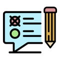Start online survey icon color outline vector