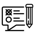 Start online survey icon, outline style