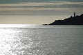 Start Point lighthouse South Devon in silhouette