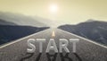 START point on the road of business or your life success. The beginning to victory Royalty Free Stock Photo