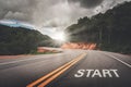 START point on the road of business or your life success. The beginning to victory Royalty Free Stock Photo