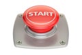 Start red button, 3D rendering Royalty Free Stock Photo