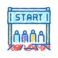 start of run icon doodle illustration Royalty Free Stock Photo
