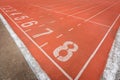 Start running track in stadium or sport park Royalty Free Stock Photo