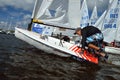 Yachtsman on a sailing boat